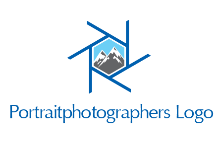 mountains in shutter outline photography logo