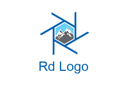 mountains in shutter outline photography logo