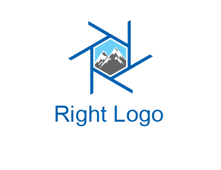 mountains in shutter outline photography logo
