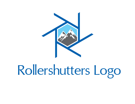 mountains in shutter outline photography logo
