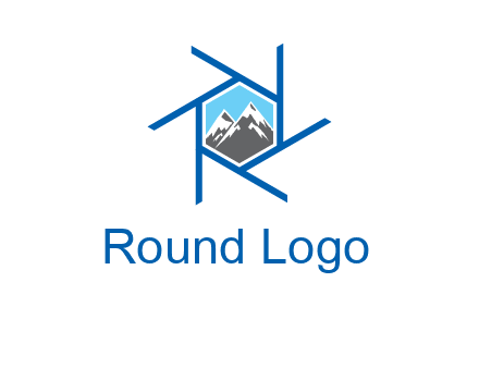 mountains in shutter outline photography logo