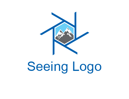 mountains in shutter outline photography logo