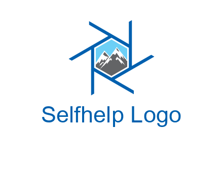mountains in shutter outline photography logo