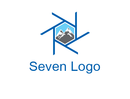 mountains in shutter outline photography logo