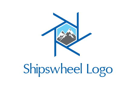 mountains in shutter outline photography logo