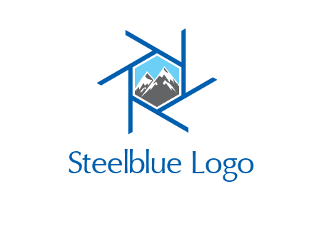 mountains in shutter outline photography logo