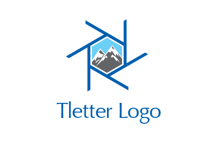mountains in shutter outline photography logo