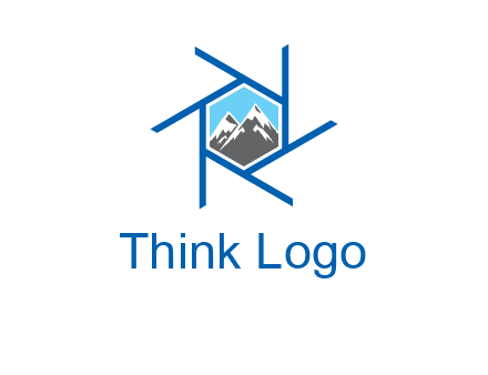 mountains in shutter outline photography logo