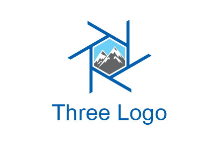 mountains in shutter outline photography logo