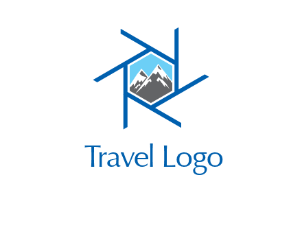 mountains in shutter outline photography logo