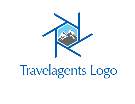 mountains in shutter outline photography logo