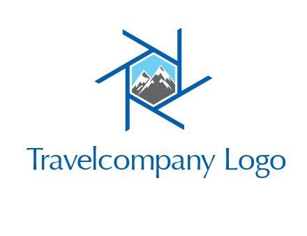 mountains in shutter outline photography logo