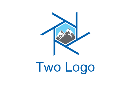 mountains in shutter outline photography logo