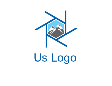 mountains in shutter outline photography logo