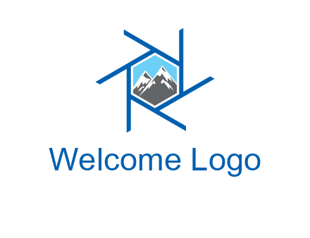 mountains in shutter outline photography logo