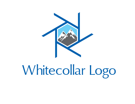 mountains in shutter outline photography logo