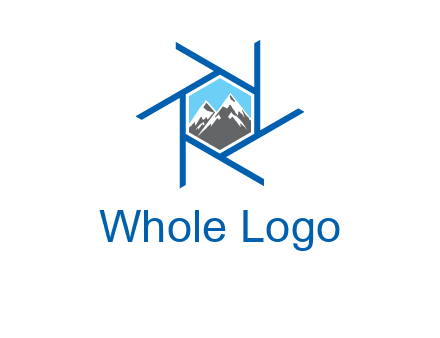 mountains in shutter outline photography logo