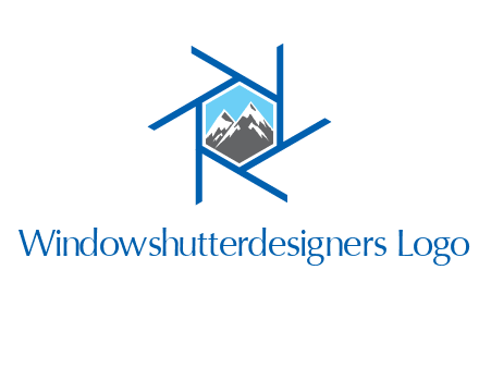 mountains in shutter outline photography logo