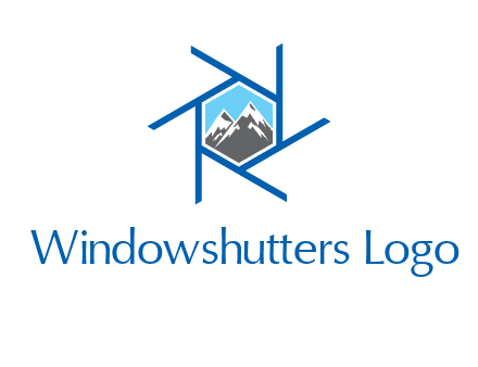 mountains in shutter outline photography logo