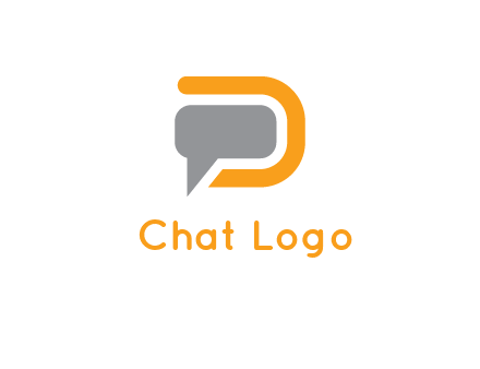 chat bubble inside letter D logo