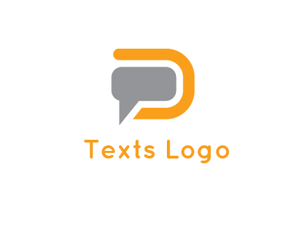 chat bubble inside letter D logo