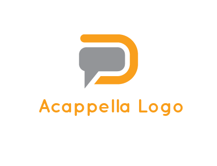 chat bubble inside letter D logo