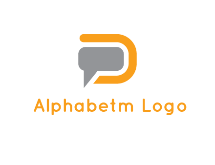 chat bubble inside letter D logo
