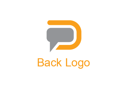 chat bubble inside letter D logo