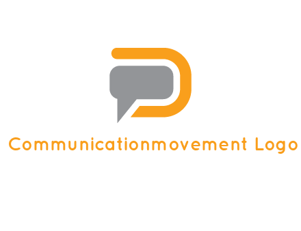 chat bubble inside letter D logo