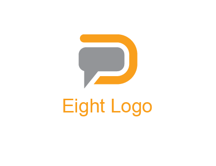 chat bubble inside letter D logo