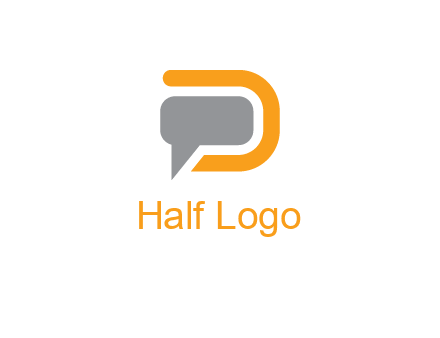 chat bubble inside letter D logo