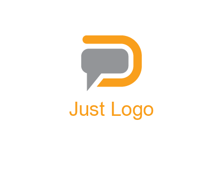 chat bubble inside letter D logo
