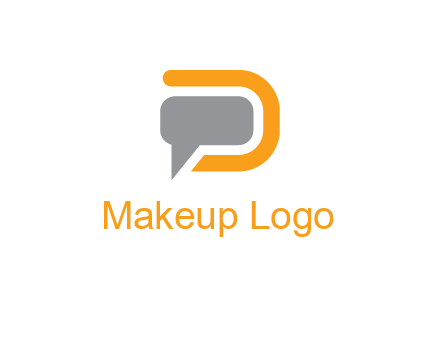 chat bubble inside letter D logo