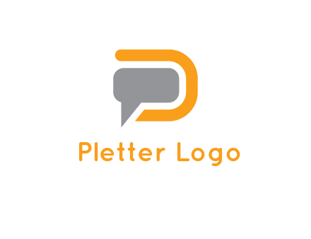 chat bubble inside letter D logo