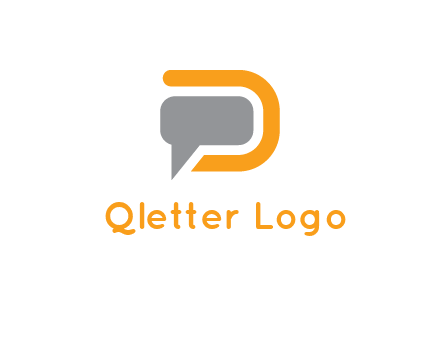 chat bubble inside letter D logo