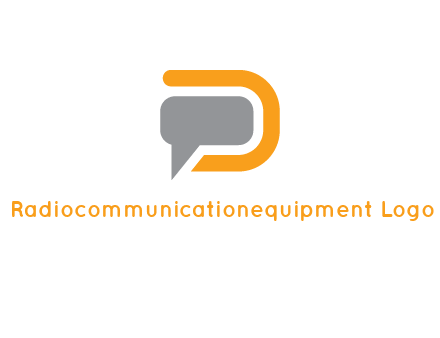 chat bubble inside letter D logo