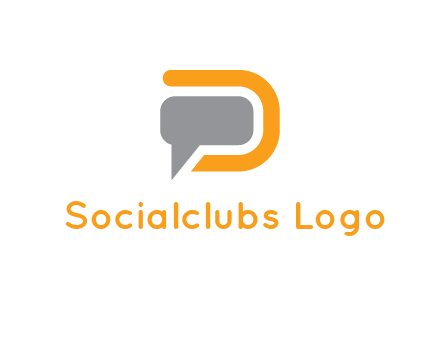 chat bubble inside letter D logo