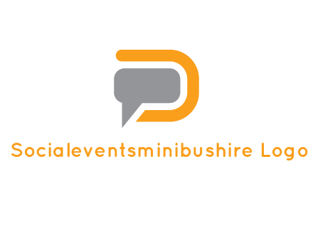 chat bubble inside letter D logo
