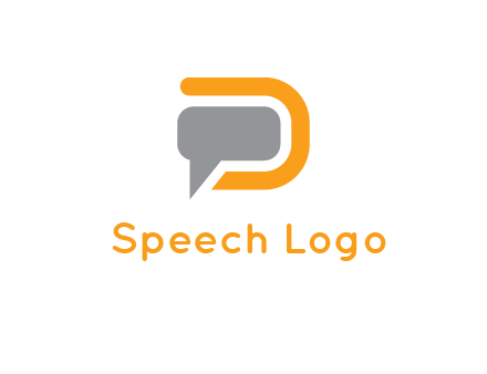 chat bubble inside letter D logo