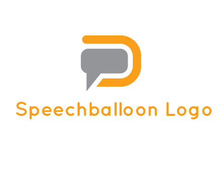 chat bubble inside letter D logo