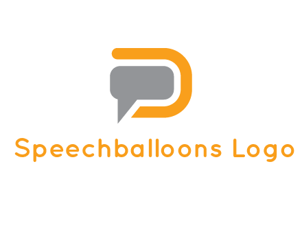 chat bubble inside letter D logo