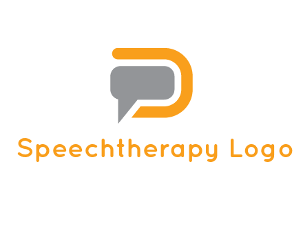 chat bubble inside letter D logo