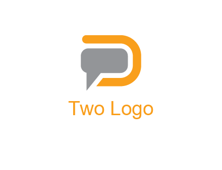 chat bubble inside letter D logo