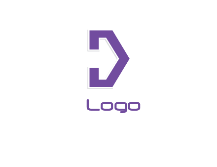 letter D forming arrow logo