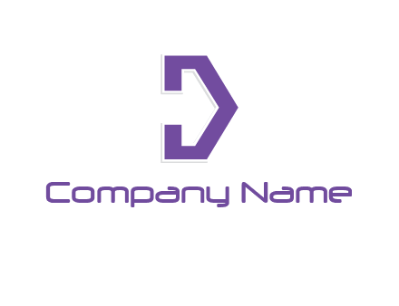 letter D forming arrow logo