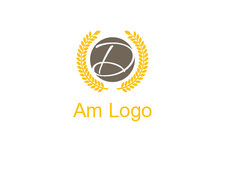 elegant letter D inside circle with laurel wreath logo