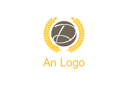 elegant letter D inside circle with laurel wreath logo