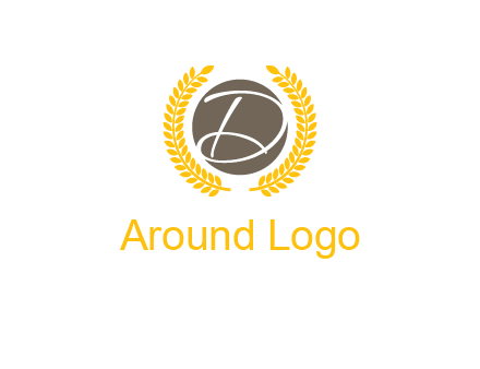 elegant letter D inside circle with laurel wreath logo