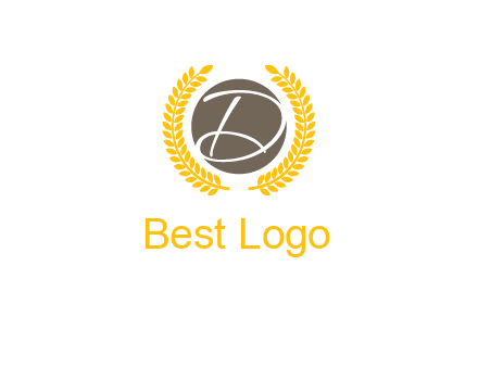 elegant letter D inside circle with laurel wreath logo