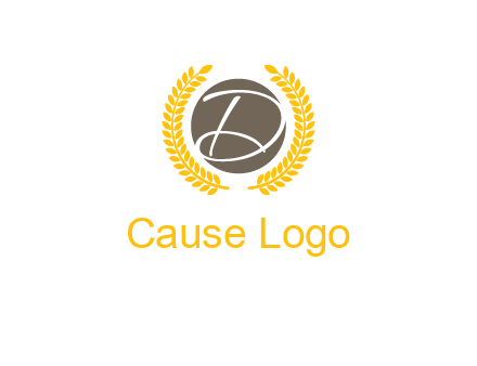 elegant letter D inside circle with laurel wreath logo